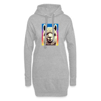 Alpaka - Hoodie-Kleid - Grau meliert - Vorne