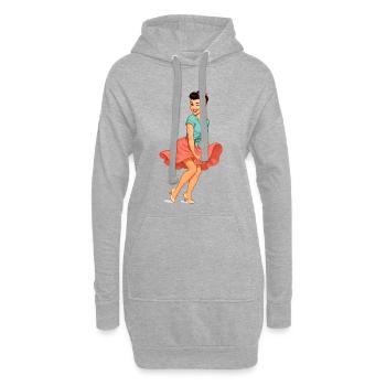 Pin-up Vintage Rockabella – Art rétro des années 50 - Sweat-shirt à capuche long Femme - gris chiné - Devant