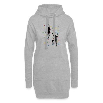 Duo de mur d’escalade – Défi d’escalade - Sweat-shirt à capuche long Femme - gris chiné - Devant