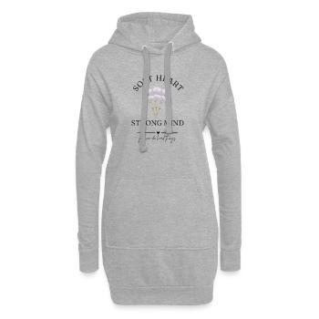 Weiches Herz Starker Geist Blumen - Hoodie-Kleid - Grau meliert - Vorne