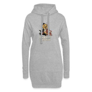 Loutre tricoteuse - Sweat-shirt à capuche long Femme - gris chiné - Devant