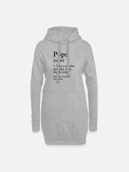 Pops Definition Funny Quote Design - Hoodie Dress - heather grey