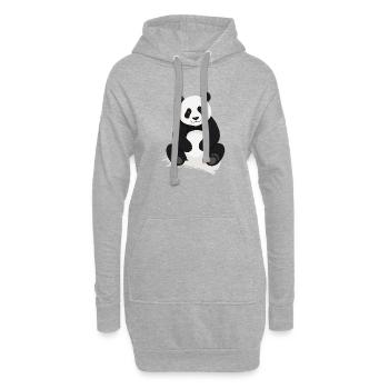 Süßer Panda Comic Motiv   - Hoodie-Kleid - Grau meliert - Vorne