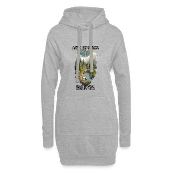 Outdoor Abenteuer – Berge, Wald & Camper - Hoodie-Kleid - Grau meliert - Vorne
