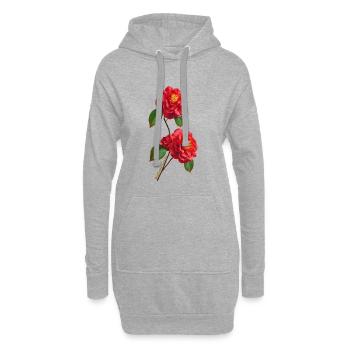 Camélia de la Middlemist – La fleur la plus rare au monde - Sweat-shirt à capuche long Femme - gris chiné - Devant