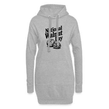 Nationaler Walnusstag - Hoodie-Kleid - Grau meliert - Vorne