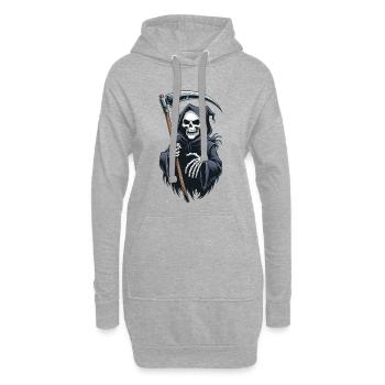 Faucheuse avec la faux pour les fans d’Halloween et d’horreur - Sweat-shirt à capuche long Femme - gris chiné - Devant