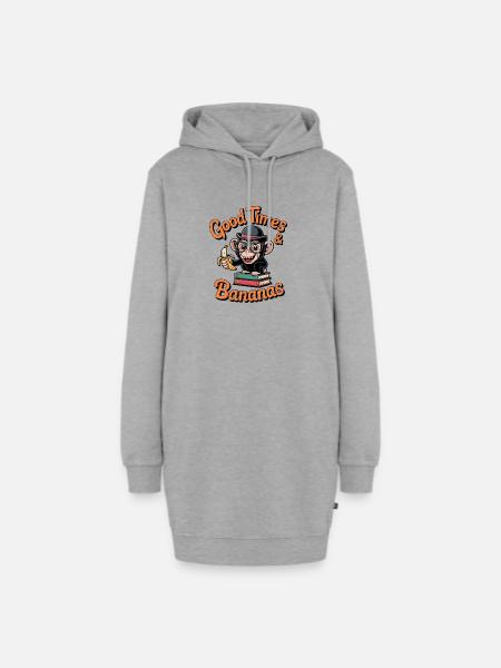 Monkey: good time and bananas - Hoodie Dress - heather grey