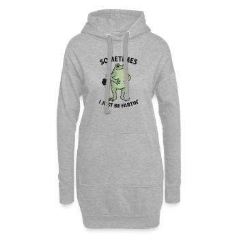 Grenouille qui dit de l’humour Parfois, je suis juste un pet - Sweat-shirt à capuche long Femme - gris chiné - Devant