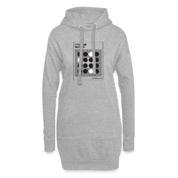 Minimal-Techno-Poster - Hoodie-Kleid - Grau meliert - Vorne