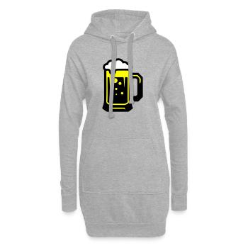 Icône du verre de bière - Sweat-shirt à capuche long Femme - gris chiné - Devant
