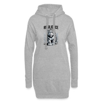 Résilience : Léopard des neiges - Sweat-shirt à capuche long Femme - gris chiné - Devant