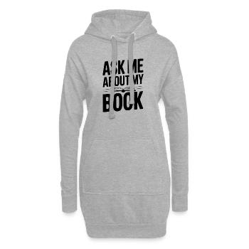 Frag mich nach meinem Buch - Hoodie-Kleid - Grau meliert - Vorne