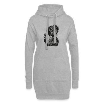 Stärke und Würde Silhouette - Hoodie-Kleid - Grau meliert - Vorne