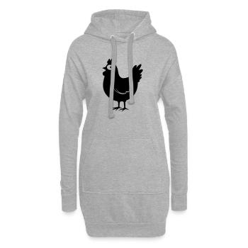 Huhn - Hoodie-Kleid - Grau meliert - Vorne