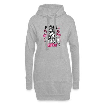 Gym Grind Répété Fitness Sport Fitness Fitnessstudio - Sweat-shirt à capuche long Femme - gris chiné - Devant