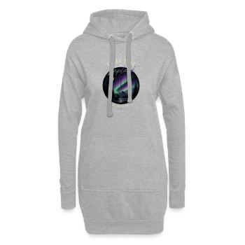 Première fois en Laponie - Sweat-shirt à capuche long Femme - gris chiné - Devant
