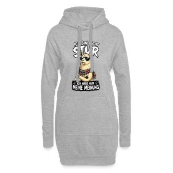 Nicht Stur Lama Meinung Shirt - Hoodie-Kleid - Grau meliert - Vorne