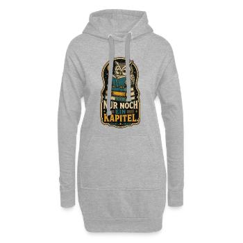 Eule Nur Noch Ein Kapitel Shirt - Hoodie-Kleid - Grau meliert - Vorne