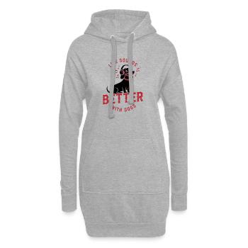 Adorateur de musique avec un casque - Sweat-shirt à capuche long Femme - gris chiné - Devant