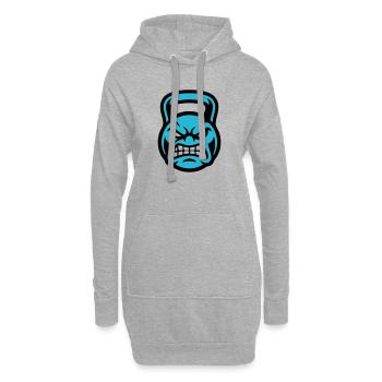 Kettlebell Face Logo - Sweat-shirt à capuche long Femme - gris chiné - Devant