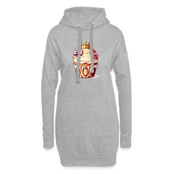 Cupcake Royale couronné - Sweat-shirt à capuche long Femme - gris chiné - Devant