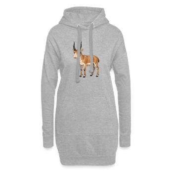 Antilope Saïga - Sweat-shirt à capuche long Femme - gris chiné - Devant