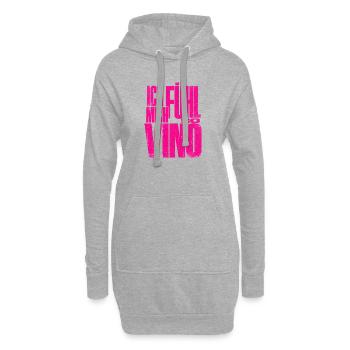 Ich fühl mich so Vino! - Hoodie-Kleid - Grau meliert - Vorne