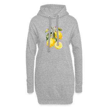 Zitronen Aquarell Motiv - Hoodie-Kleid - Grau meliert - Vorne