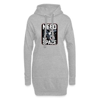 Need My Space Astronaut - Hoodie Dress - heather grey - Front