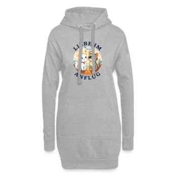Liebe im Anflug - Hoodie-Kleid - Grau meliert - Vorne