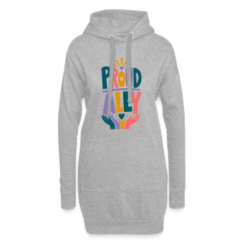 Proud Ally LGBTQ Rainbow Pride Fan CSD Outfit - Hoodie Dress - heather grey - Front