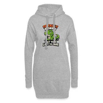 Seriously Bored Dinosaur - Hoodie-Kleid - Grau meliert - Vorne