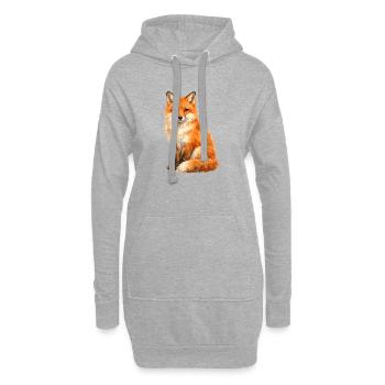 Watercolor Fox in the Forest - Hoodie Dress - heather grey - Front