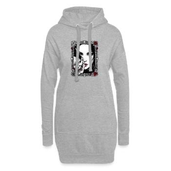 Portrait au masque gothique - Sweat-shirt à capuche long Femme - gris chiné - Devant