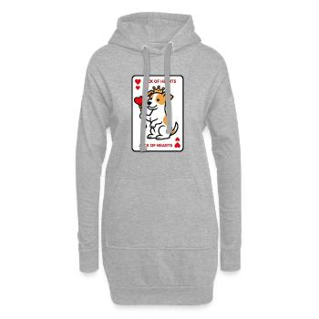 Jack Russell de Cœur Design Original - Sweat-shirt à capuche long Femme - gris chiné - Devant