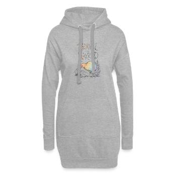 Voyagez autour du monde avec un oiseau coloré - Sweat-shirt à capuche long Femme - gris chiné - Devant