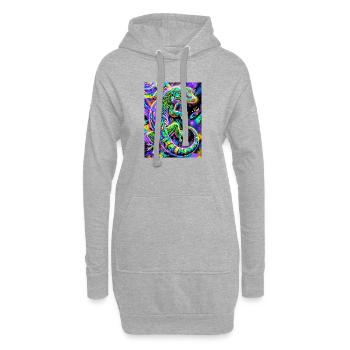 Gecko - Sweat-shirt à capuche long Femme - gris chiné - Devant