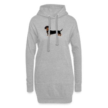 Chemise Minimaliste Teckel Extra Longue - Sweat-shirt à capuche long Femme - gris chiné - Devant