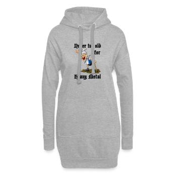 Heavy Metal Oma - Hoodie-Kleid - Grau meliert - Vorne