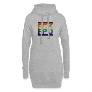 FCK FPÖ - Montrer l’exemple contre la droite (vintage) - Sweat-shirt à capuche long Femme - gris chiné - Devant