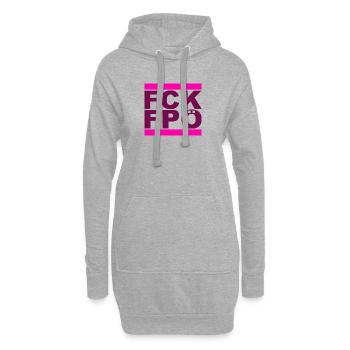 FCK FPÖ - Zeichen setzen gegen Rechts - Hoodie-Kleid - Grau meliert - Vorne
