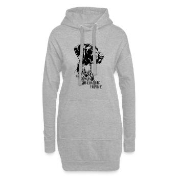 Loved by a German Shorthaired Pointer Hundespruch - Hoodie-Kleid - Grau meliert - Vorne