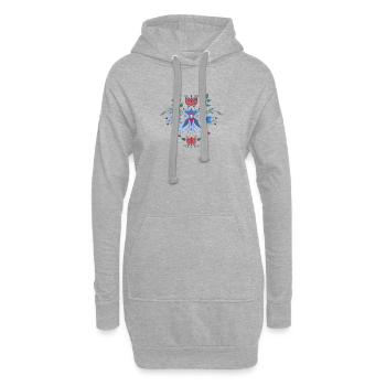 Arrangement de fleurs fantaisie - Sweat-shirt à capuche long Femme - gris chiné - Devant