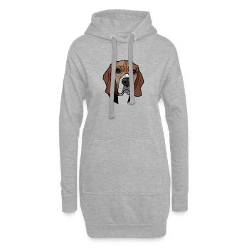 Beagle - Sweat-shirt à capuche long Femme - gris chiné - Devant