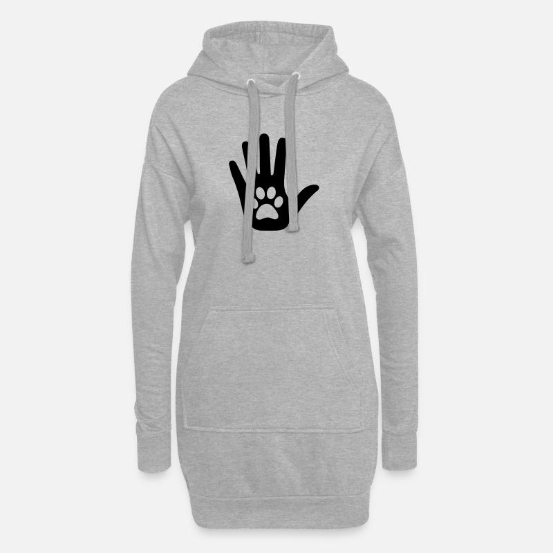 HandmitPfote - Hoodie-Kleid - Grau meliert
