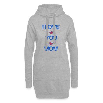 MAMA. ICH LIEBE. ICH LIEBE DICH. MAMA. MUTTERTAG - Hoodie-Kleid - Grau meliert - Vorne