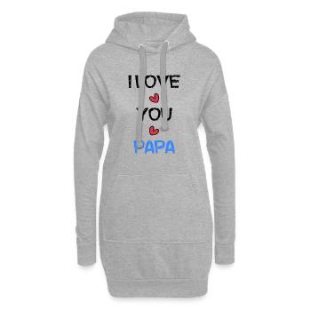 PAPA. FÊTE DES PÈRES. BONNE FÊTE PAPA. BONNE FÊTE - Sweat-shirt à capuche long Femme - gris chiné - Devant