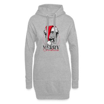 Santa Nouvelle-Écosse Duck Tolling Retriever Noël - Sweat-shirt à capuche long Femme - gris chiné - Devant