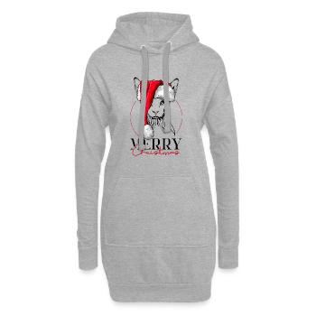 Père Noël Sphynx Joyeux Noël chat Wilsigns - Sweat-shirt à capuche long Femme - gris chiné - Devant